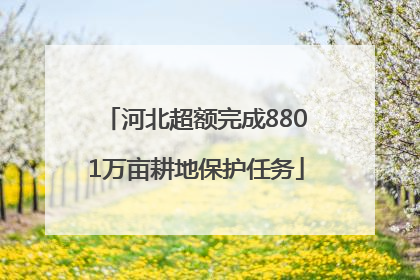 河北超额完成8801万亩耕地保护任务