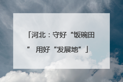 河北：守好“饭碗田” 用好“发展地”