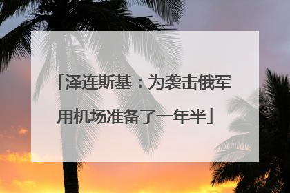 泽连斯基：为袭击俄军用机场准备了一年半