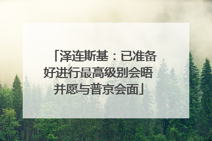泽连斯基：已准备好进行最高级别会晤并愿与普京会面
