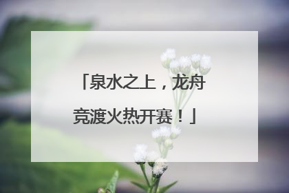 泉水之上，龙舟竞渡火热开赛！