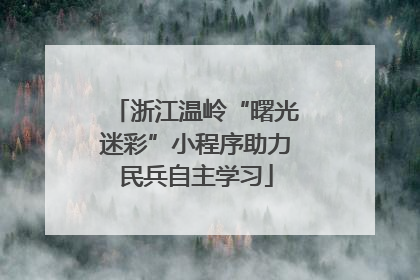 浙江温岭“曙光迷彩”小程序助力民兵自主学习