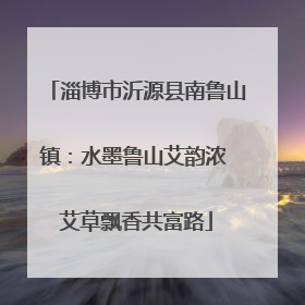 淄博市沂源县南鲁山镇：水墨鲁山艾韵浓 艾草飘香共富路