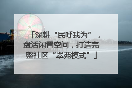 深耕“民呼我为”，盘活闲置空间，打造完整社区“翠苑模式”