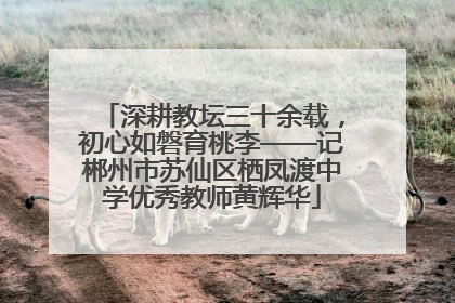 深耕教坛三十余载，初心如磐育桃李——记郴州市苏仙区栖凤渡中学优秀教师黄辉华