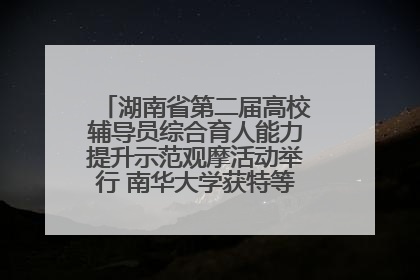 湖南省第二届高校辅导员综合育人能力提升示范观摩活动举行 南华大学获特等奖和一等奖
