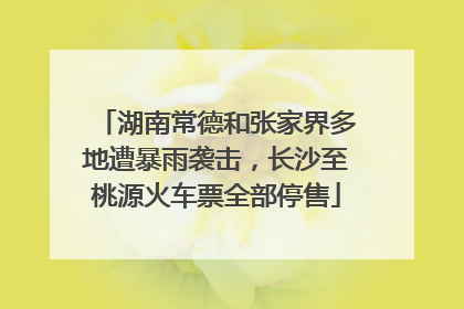 湖南常德和张家界多地遭暴雨袭击，长沙至桃源火车票全部停售
