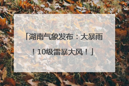 湖南气象发布：大暴雨！10级雷暴大风！