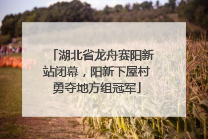 湖北省龙舟赛阳新站闭幕，阳新下屋村勇夺地方组冠军