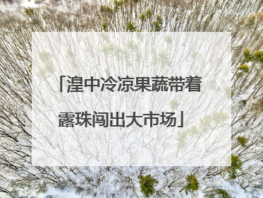 湟中冷凉果蔬带着露珠闯出大市场