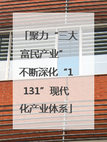 聚力“三大富民产业” 不断深化“1131”现代化产业体系