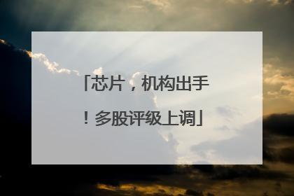 芯片，机构出手！多股评级上调