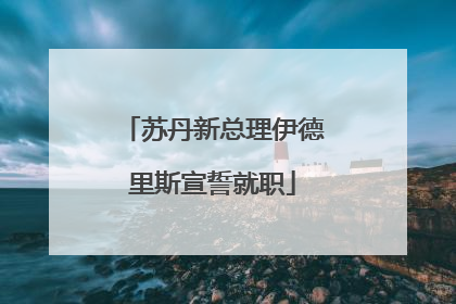 苏丹新总理伊德里斯宣誓就职