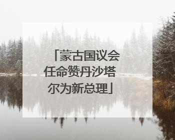 蒙古国议会任命赞丹沙塔尔为新总理
