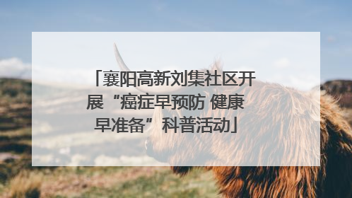 襄阳高新刘集社区开展“癌症早预防 健康早准备”科普活动