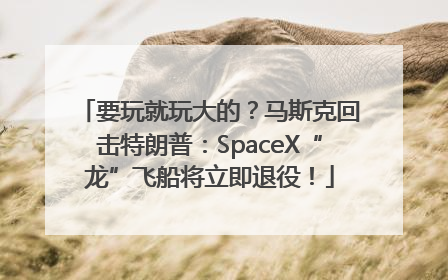 要玩就玩大的？马斯克回击特朗普：SpaceX“龙”飞船将立即退役！