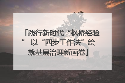 践行新时代“枫桥经验” 以“四步工作法”绘就基层治理新画卷