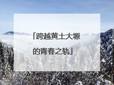 跨越黄土大塬的青春之轨