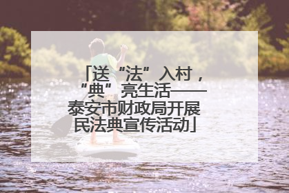 送“法”入村，“典”亮生活——泰安市财政局开展民法典宣传活动