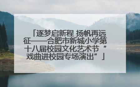 逐梦启新程 扬帆再远征——合肥市新城小学第十八届校园文化艺术节“戏曲进校园专场演出”