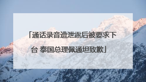 通话录音遭泄露后被要求下台 泰国总理佩通坦致歉