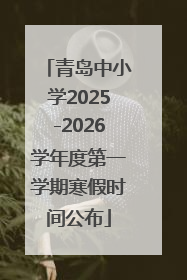 青岛中小学2025-2026学年度第一学期寒假时间公布