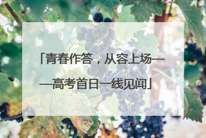 青春作答，从容上场——高考首日一线见闻