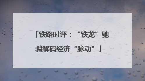 铁路时评：“铁龙”驰骋解码经济“脉动”