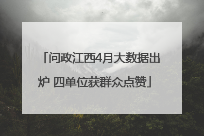 问政江西4月大数据出炉 四单位获群众点赞