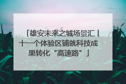 雄安未来之城场景汇丨十一个体验区铺就科技成果转化“高速路”