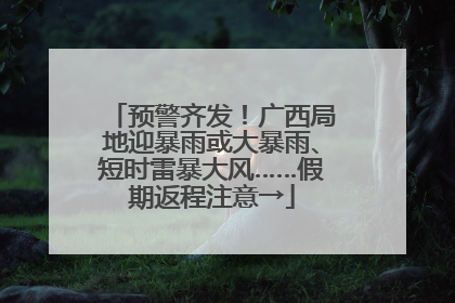 预警齐发！广西局地迎暴雨或大暴雨、短时雷暴大风……假期返程注意→
