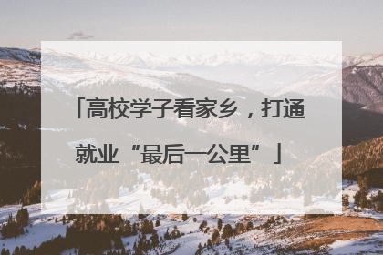 高校学子看家乡，打通就业“最后一公里”