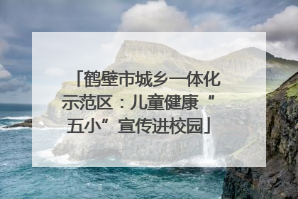 鹤壁市城乡一体化示范区：儿童健康“五小”宣传进校园