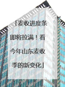 麦收进度条即将拉满！看今年山东麦收季的新变化