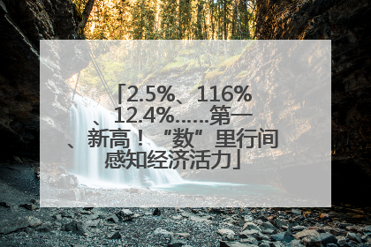 2.5%、116%、12.4%……第一、新高！“数”里行间感知经济活力