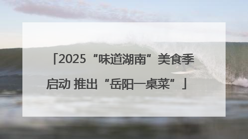 2025“味道湖南”美食季启动 推出“岳阳一桌菜”