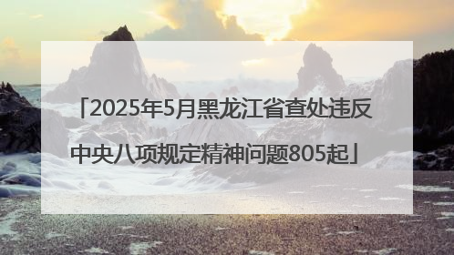 2025年5月黑龙江省查处违反中央八项规定精神问题805起