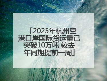 2025年杭州空港口岸国际货运量已突破10万吨 较去年同期提前一周