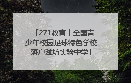 271教育丨全国青少年校园足球特色学校落户潍坊实验中学