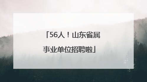 56人！山东省属事业单位招聘啦