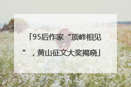 95后作家“顶峰相见”，黄山征文大奖揭晓