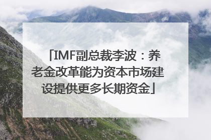 IMF副总裁李波：养老金改革能为资本市场建设提供更多长期资金